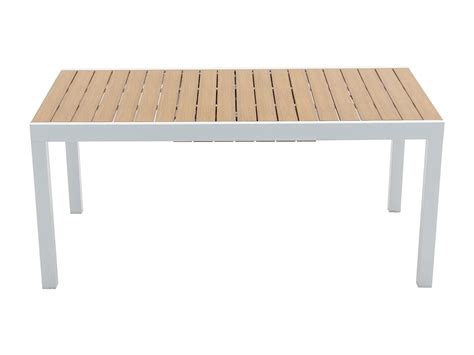 Table à manger jardin extensible alu polywood L 170 230 cm Naturel