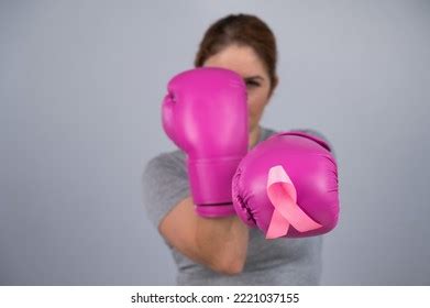 Caucasian Woman Pink Boxing Gloves Pink Stock Photo 2221037155 ...