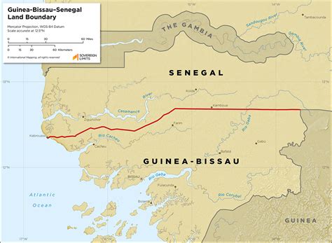 Guinea Bissausenegal Land Boundary Sovereign Limits