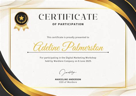 certificate sample template template samples