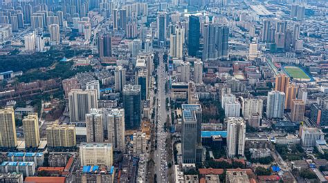 Aerial Photography Of Wuhan City Building Complex During The Daytime