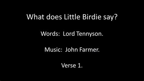 What Does Little Birdie Say Sung Youtube