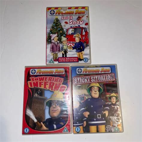 FIREMAN SAM 3X DVD Bundle Inc Towering Inferno Let It Snow EUR 9 12