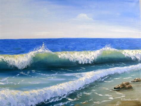 Items similar to Original oil painting "Sea Waves" on Etsy