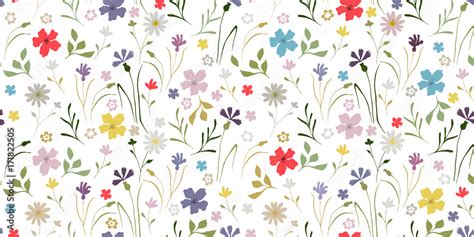 Cute pattern in small flowers. Floral seamless background for fabric, wallpaper, wrapping, paper ...