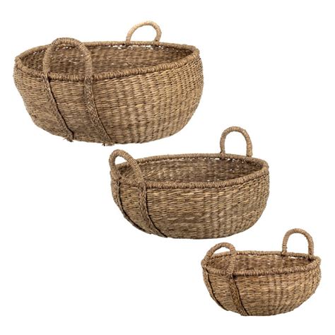 Highland Dunes Seagrass 3 Piece Basket Set Uk