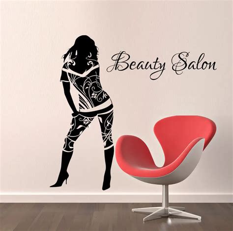 Beauty Salon Vinyl Wall Decal Sexy Girl Fashion Woman Beauty Spar Nail Salon Mural Art Wall