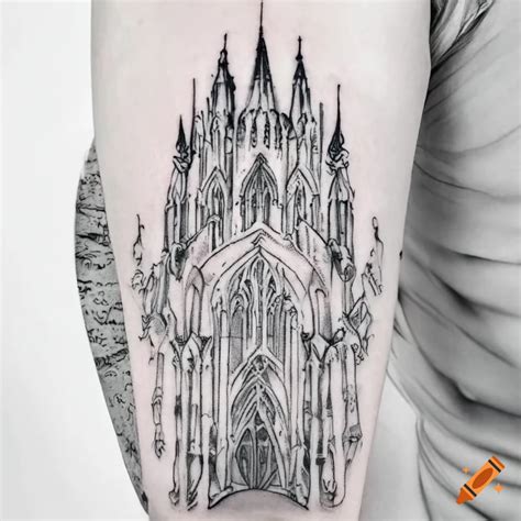 Detailed Gothic Cathedral Tattoo Design