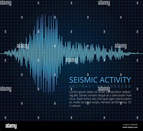 Earthquake frequency wave graph, seismic activity. Vector abstract ...