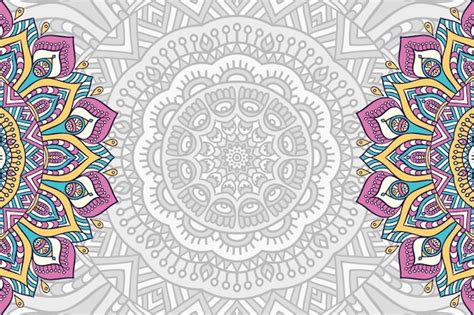 Fondo De Mandala Dibujado A Mano Vector Premium