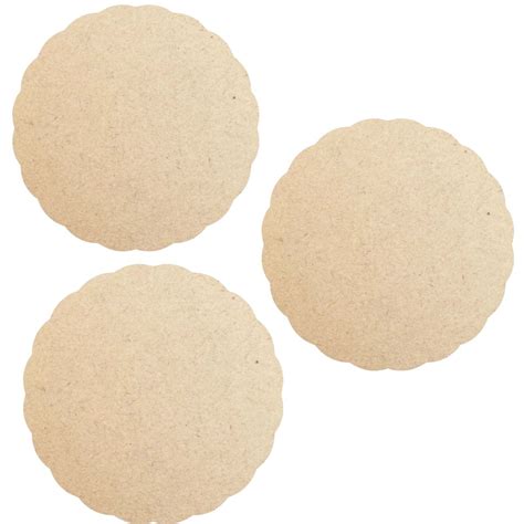 Kit 50 Sousplat Supla 30 Cm Mdf Cru Borda Ondulada Disco Bolacha Mdf