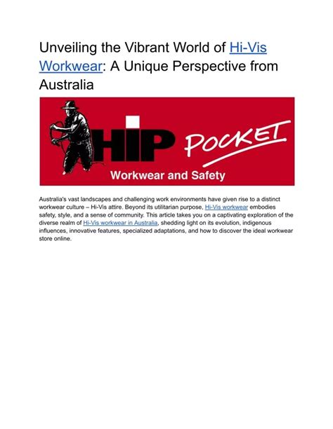 PPT Unveiling The Vibrant World Of Hi Vis Workwear PowerPoint