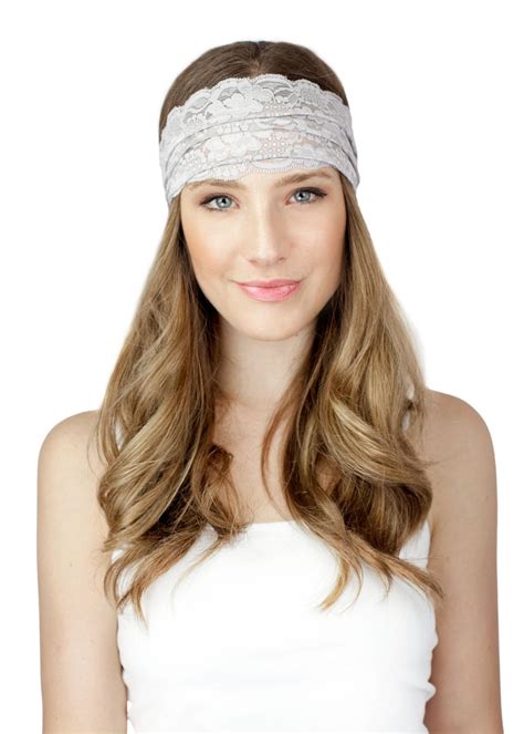 LIGHT GRAY HEADBAND Grey Headband Lace Headband By Gertiebaxter 12 00