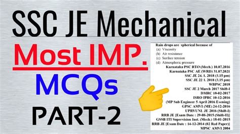 Ssc Je Mechanical Fluid Mechanics Questions Ssc Je Fluid Mechanics