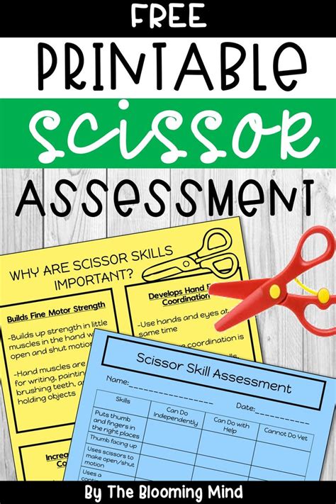 Free Printable Scissor Assessment In 2020 Scissor Skills Free Classroom Resources Skills