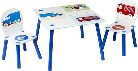 Hellohome Veh Culos Conjunto Infantil De Mesa Y Dos Sillas Madera