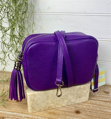 Purple Crossbody Bag Purple Leather Bag Purple Cross Body Bag Purple