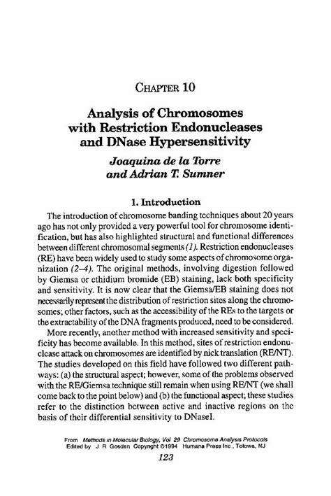 Pdf Chromosome Analysis Protocols Volume Analysis Of