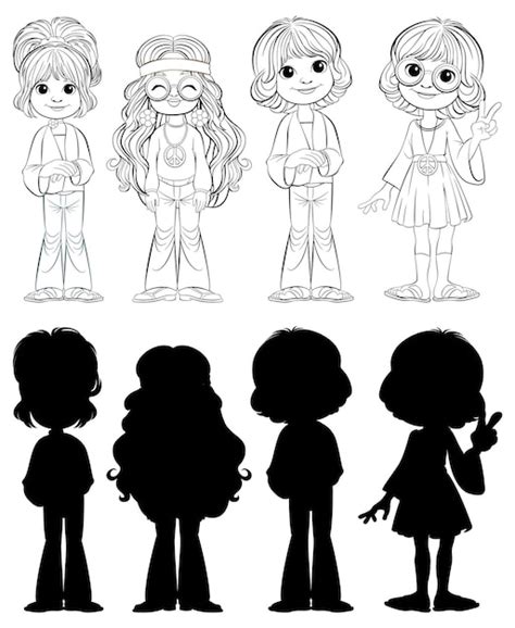 Black white cartoon characters Images - Free Download on Freepik