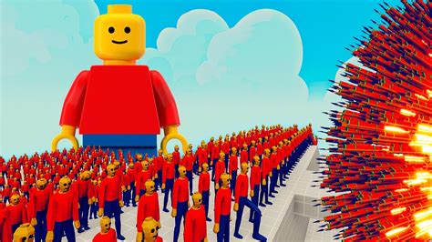 100x LEGO Man 1x GIANT Vs 3x EVERY GOD Totally Accurate Battle