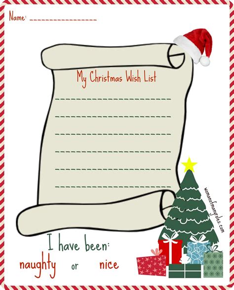 Printable Christmas List Ideas