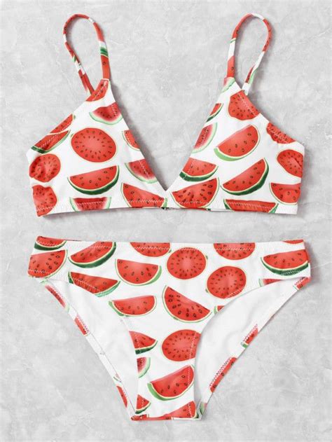 Watermelon Print Bikini Set Shein Sheinside Must Buy In