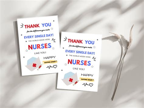 Nurse Appreciation Thank You Card Nurse Thank You Printable Card