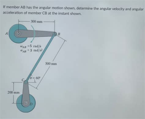 Solved If Member AB Has The Angular Motion Shown Determine Chegg