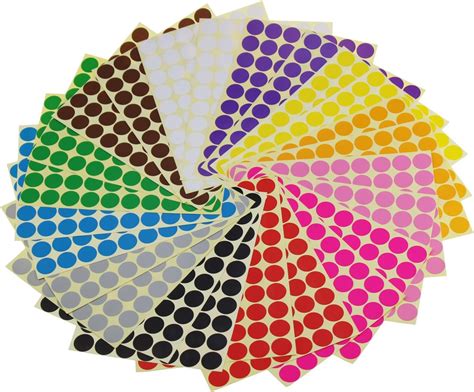 Nuolux Round Dot Stickers Color Coding Labels Removable Dot Labels