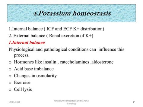 Potassium Homeostasis And Its Renal Handling Ppt