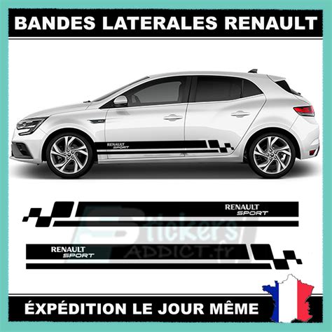 Bandes latérales Renault Sport Couleur Noir Finition Brillant