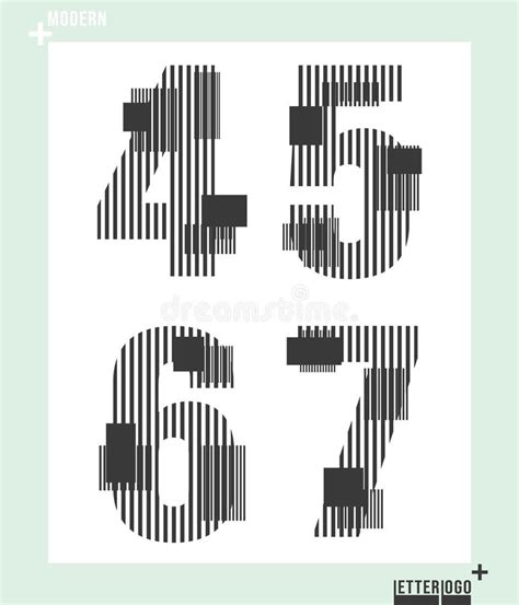 Number Font Template Modern Design. Vector Illustration. Stock Vector ...