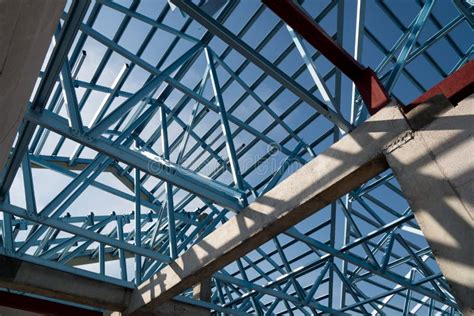 Structure of Steel Roof Frame for Building Construction Stock Image ...