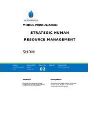 Modul Strategic Human Resource Management Tm Docx Modul Perkuliahan