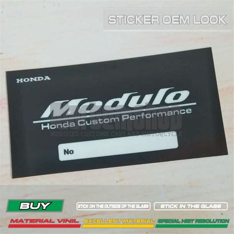 Jual Stiker Honda Modulo Quality Control Tempel Dalam Shopee