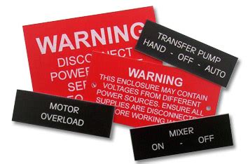 Signs Banners & Tags | Electrical Panel Tags | Engraved and vinyl signage for industrial and ...