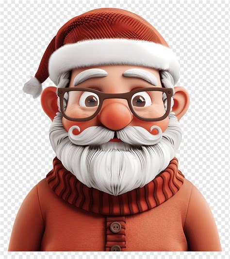 D Pap Noel Con Gafas Png Pngwing