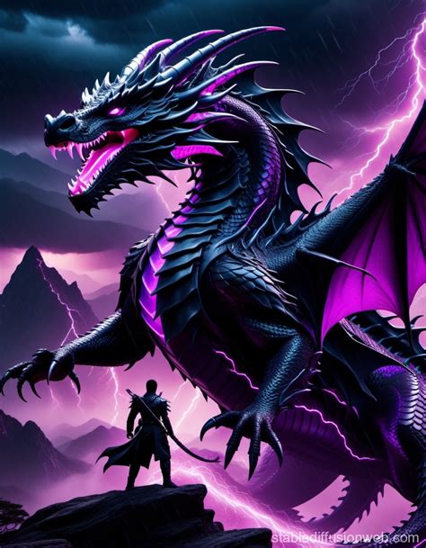 Epic Battle: Dragon vs Hydra in Storm | Stable Diffusion Online