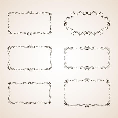 Ensemble De Cadres Rectangulaires Décoratifs Et De Bordures D ornement