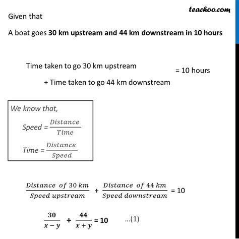 A Boat Goes Km Upstream And Km Downstream In Hours Video