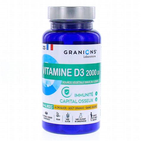 GRANIONS Immunité Energie Vitamine D3 2000ui 30 comprimés à croquer