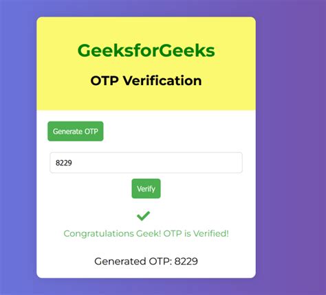 Create An Otp Verification Form In Html Css And Javascript Geeksforgeeks