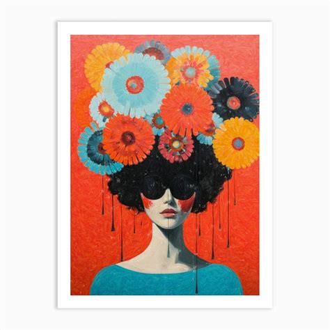 Happy Flowers On My Head Art Print By Nora Gad Fy