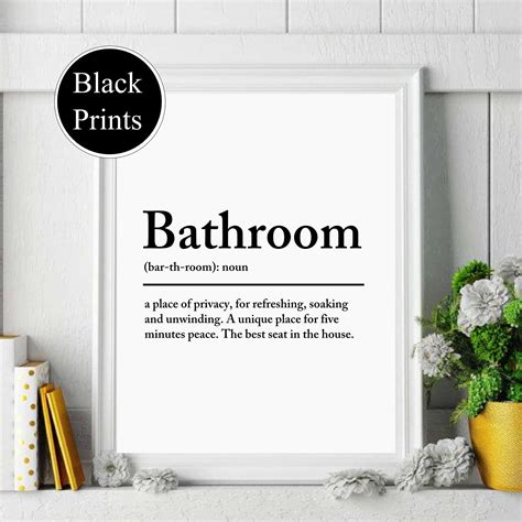 Bathroom Definition Noun Wall Print Picture Wall Art Print Etsy