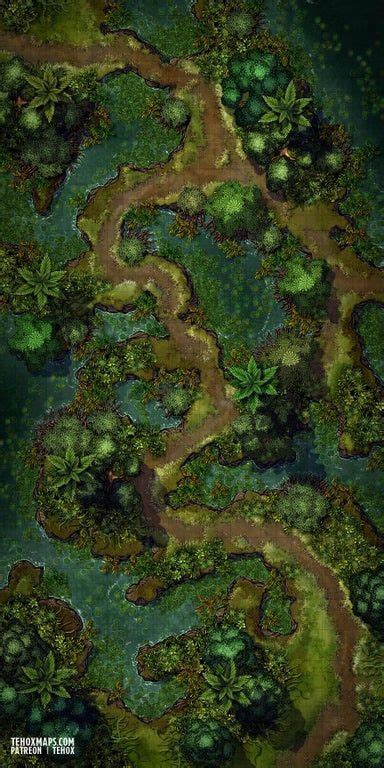 Swamp Encounters Battlemap Dndmaps In Dungeon Maps Fantasy