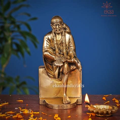 Sai Baba Statue Brass 7 Inch Shirdi Sai Baba Hindu Indian God Sai