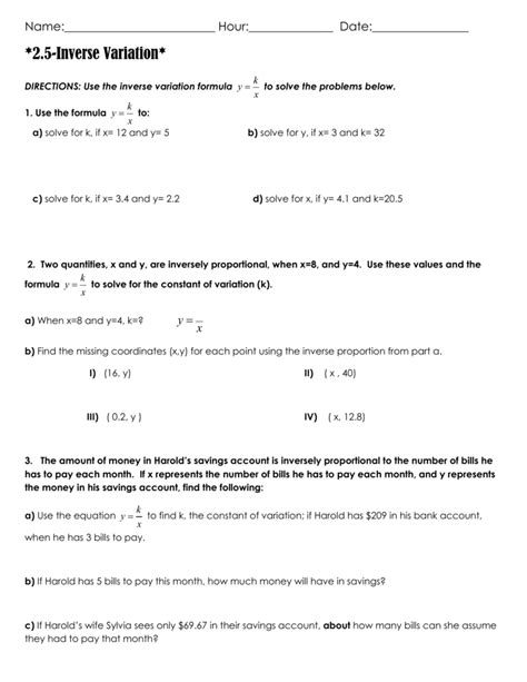 43 Direct And Inverse Variation Worksheet Pdf Worksheet Works