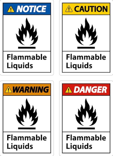 Premium Vector Flammable Liquids Sign On White Background