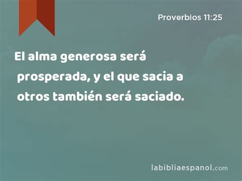 Proverbios El Alma Generosa Ser Prosperada Y El Que Sacia A