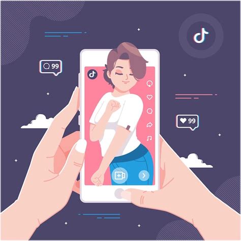 Premium Vector Tik Tok Apps Concept Illustration Background